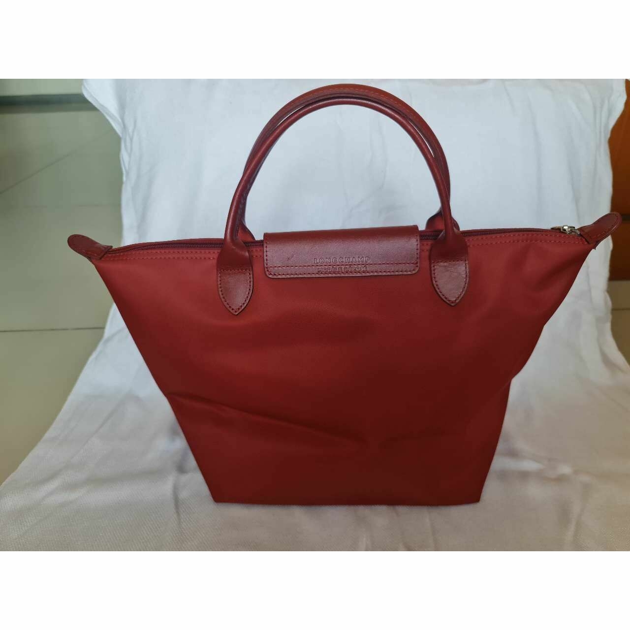 Longchamp Red Le Pliage Tote