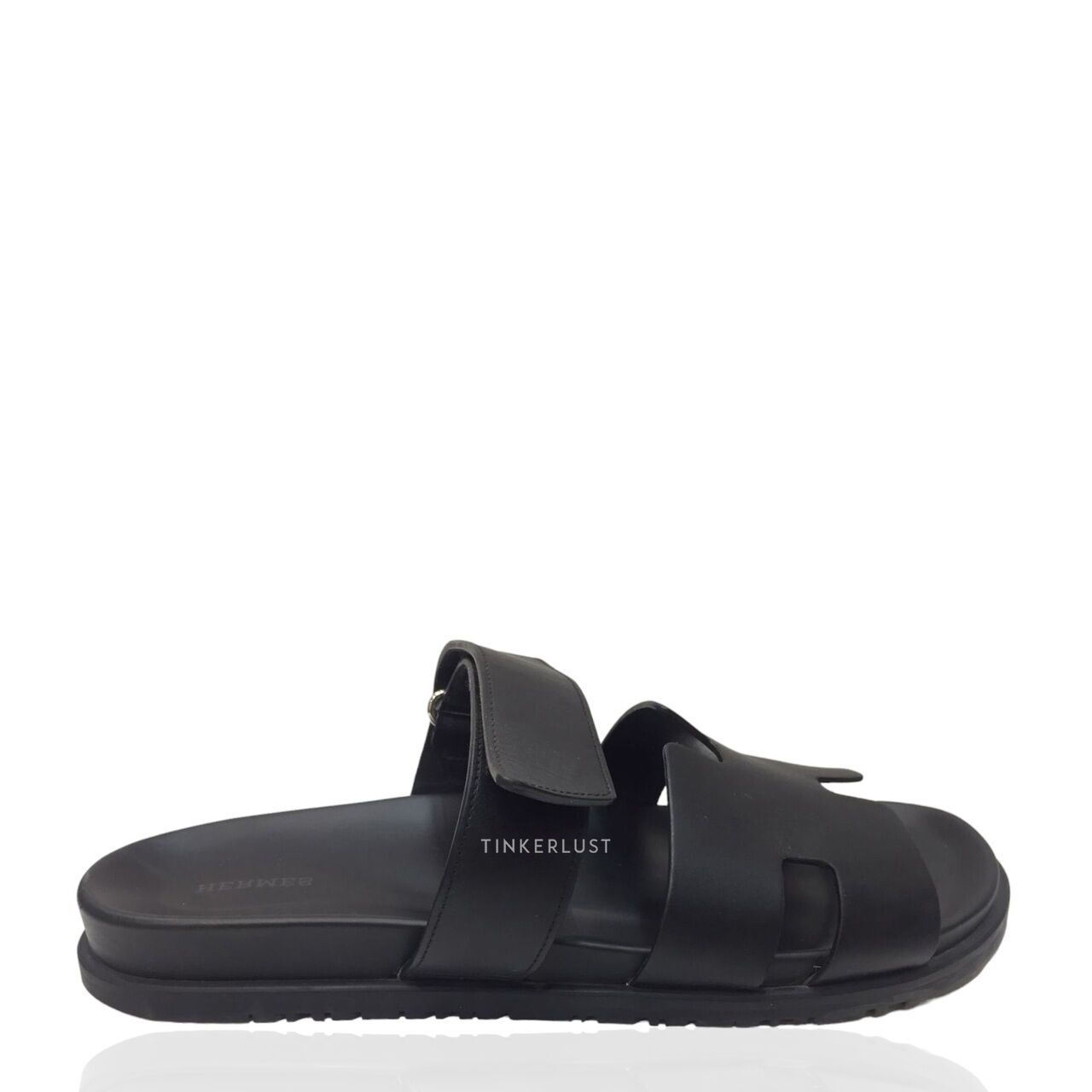 Hermes Chypre Veau All Black Sandals	