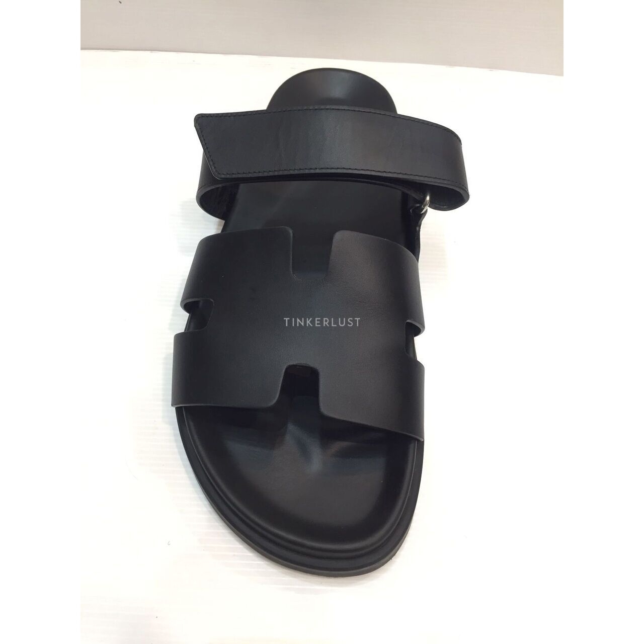 Hermes Chypre Veau All Black Sandals	