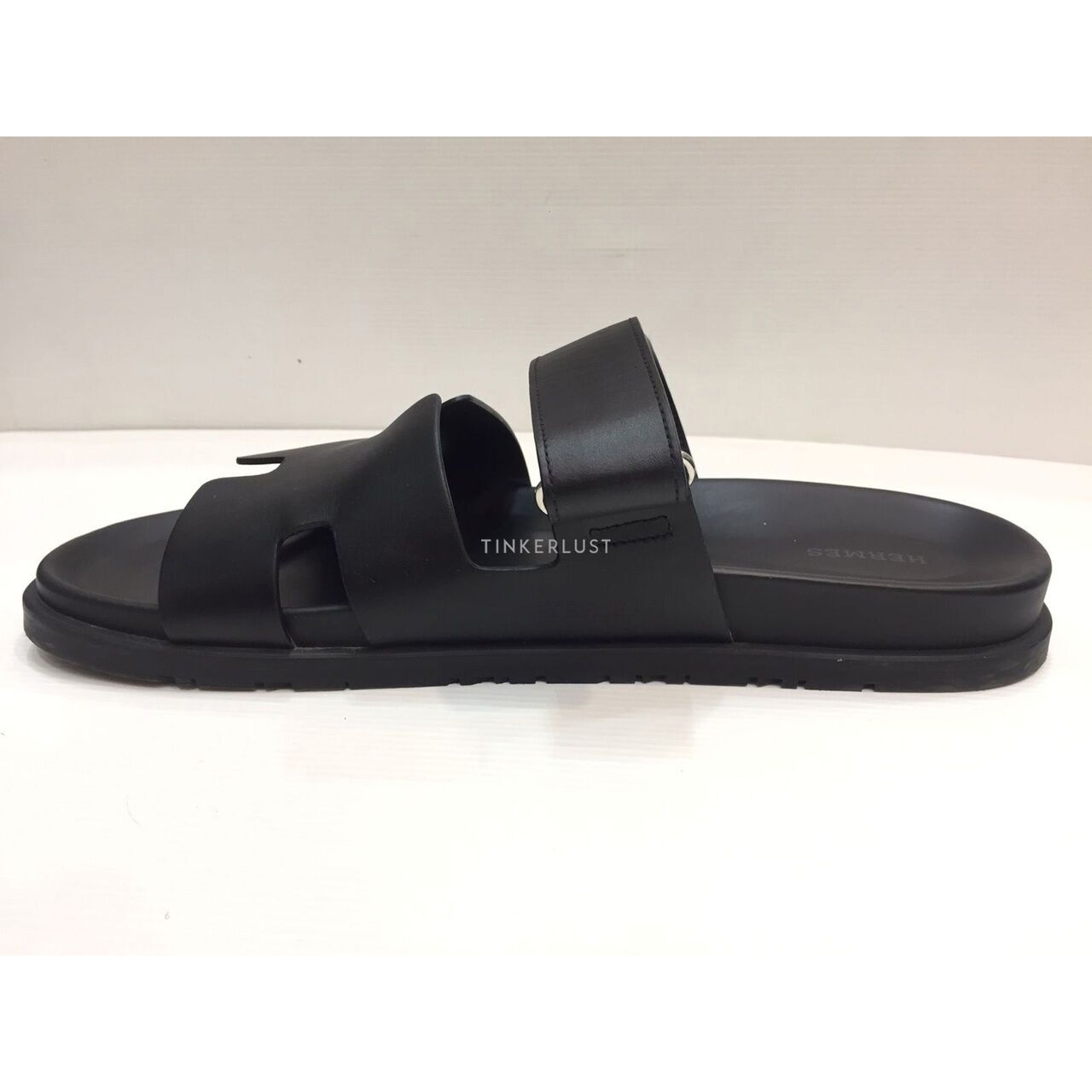 Hermes Chypre Veau All Black Sandals	