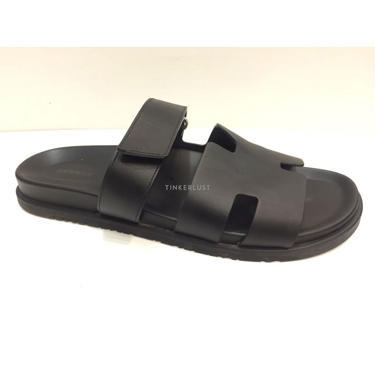 Hermes Chypre Veau All Black Sandals	