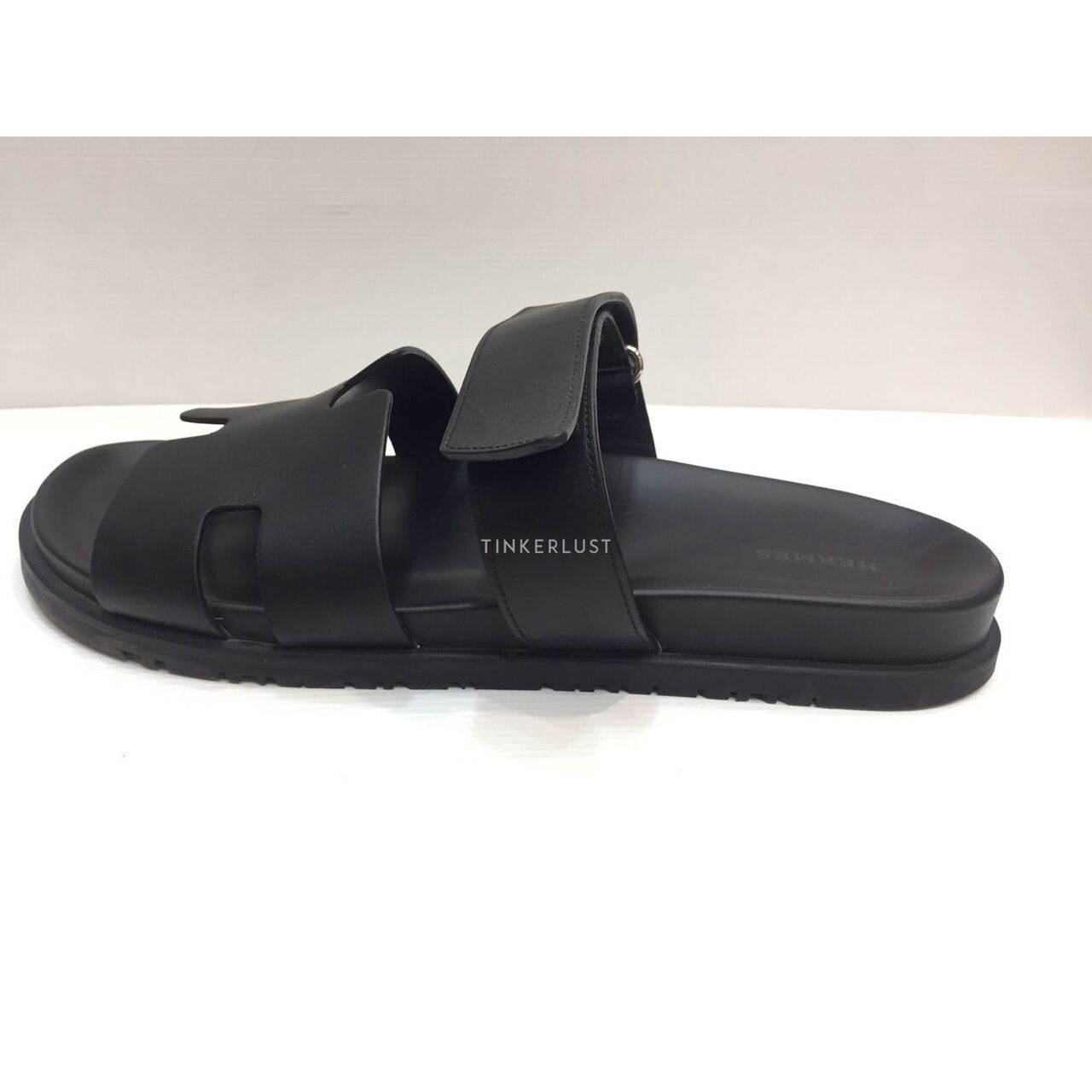 Hermes Chypre Veau All Black Sandals	