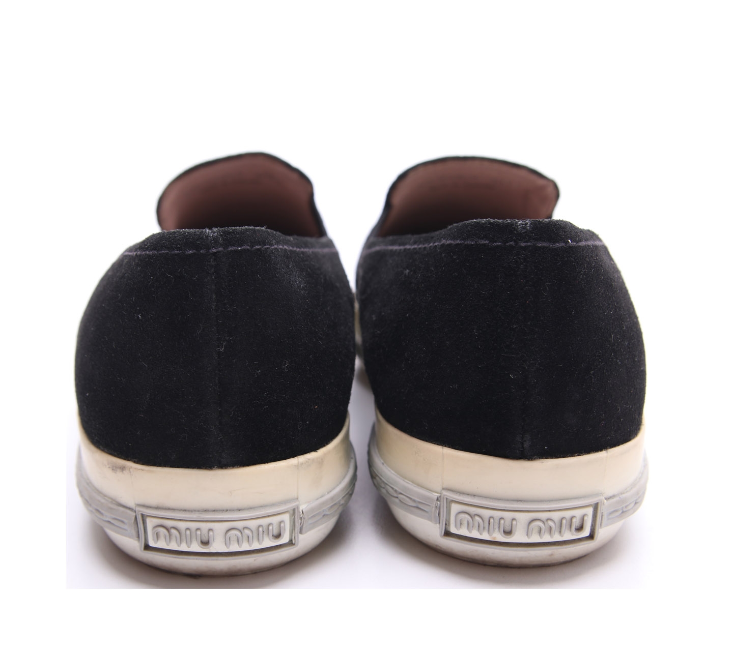 Miu Miu Black Suede Slip On Sneakers