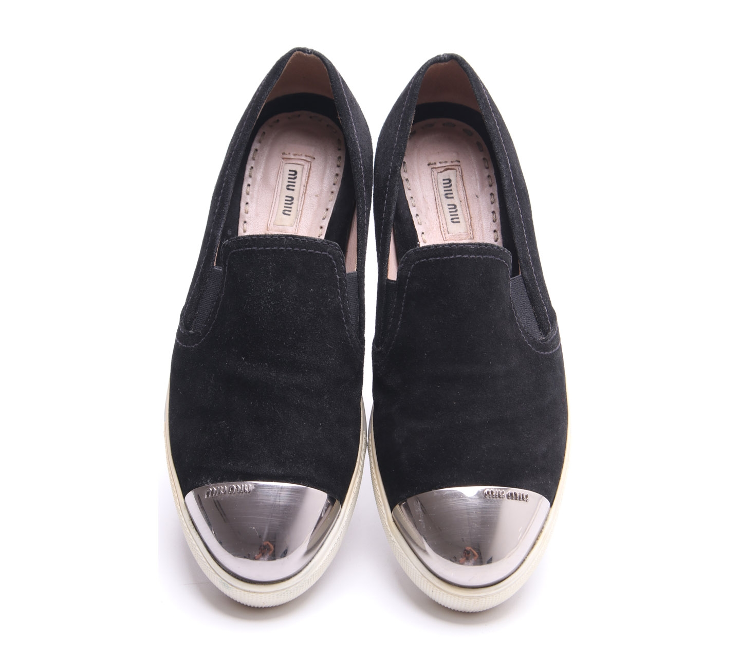 Miu Miu Black Suede Slip On Sneakers