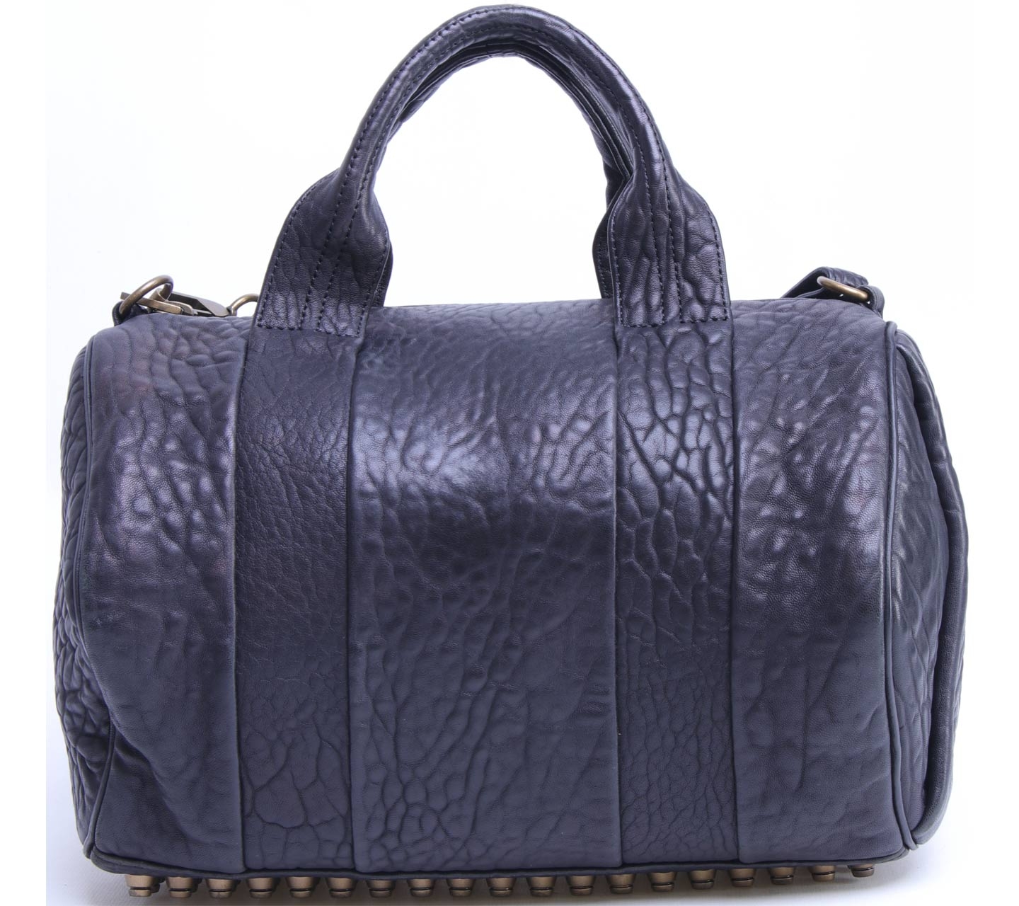 Alexander Wang Black Rocco Pebbled Lamb Satchel