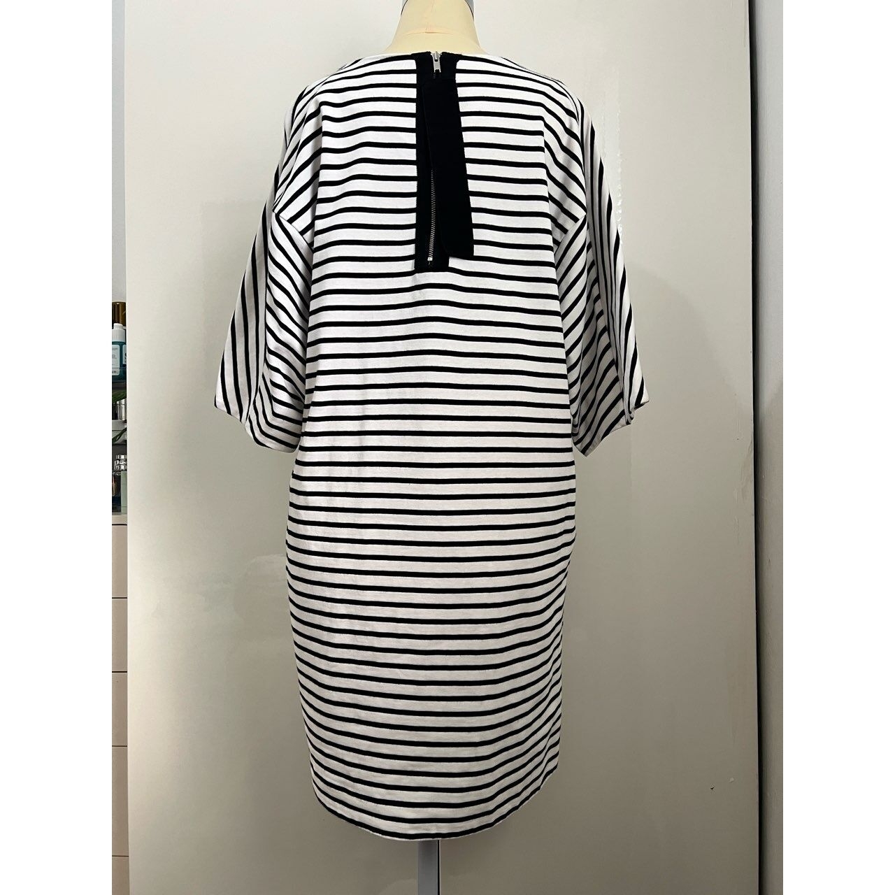 COS Black & White Stripes Midi Dress