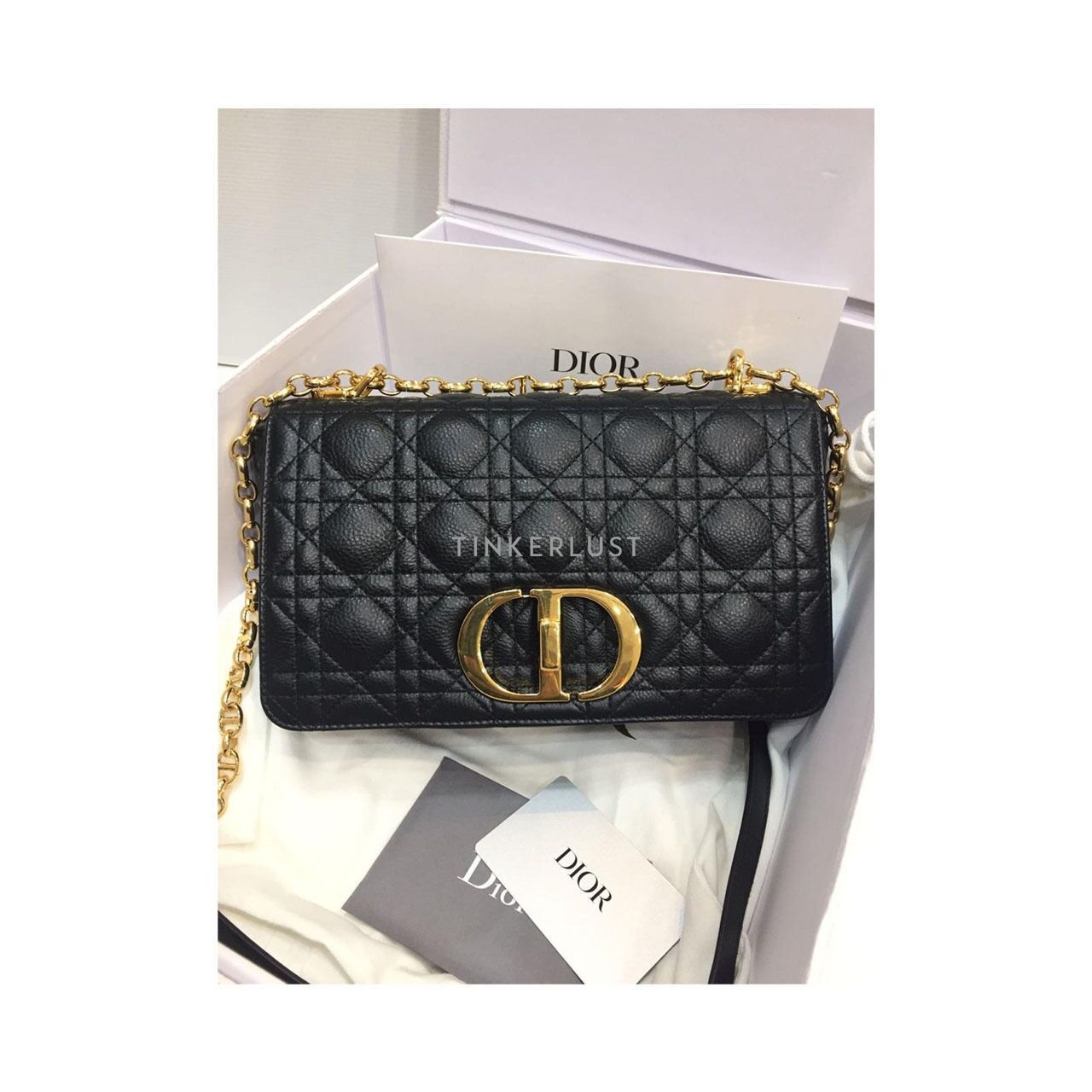 Christian Dior Caro Medium Calfskin Black GHW 2024 Shoulder Bag