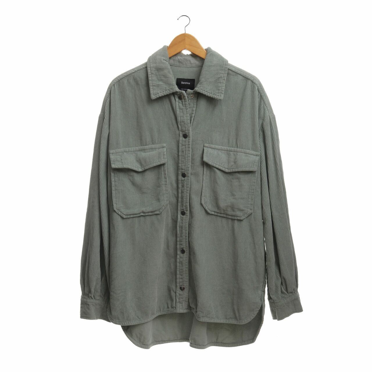 Bershka Mint Corduroy Shirt