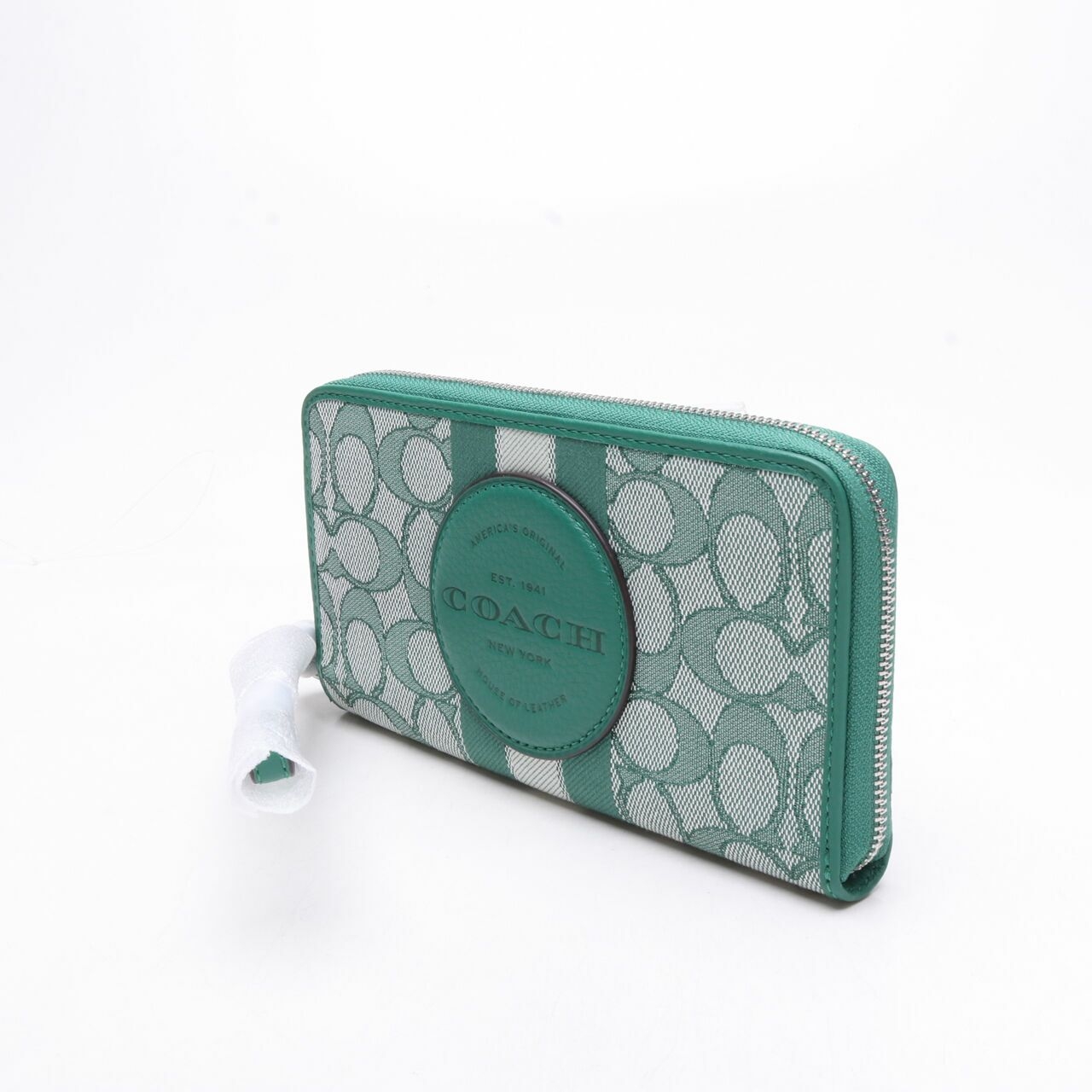 Coach C9073 Signature Dempsey Green Large Phone Wristlet Wallet 