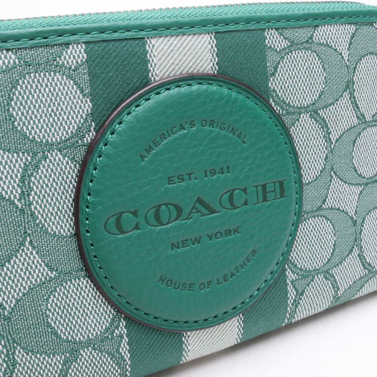 Coach C9073 Signature Dempsey Green Large Phone Wristlet Wallet 