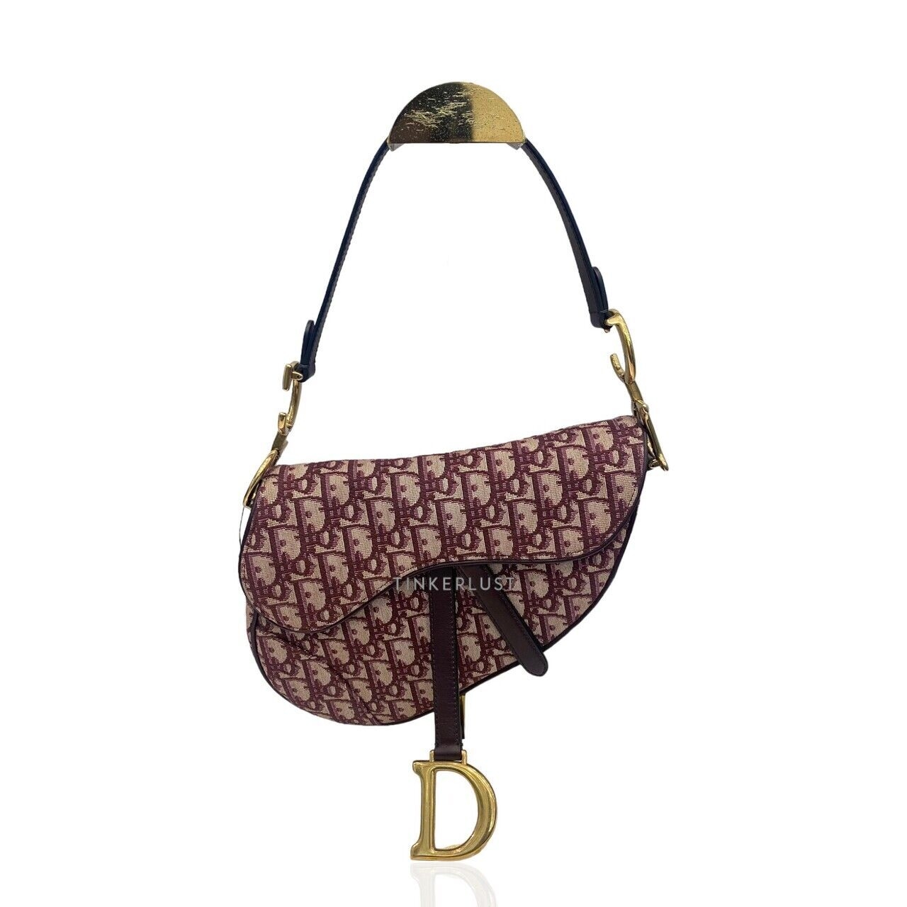 Dior Saddle Medium Oblique Maroon GHW 2018 Shoulder Bag