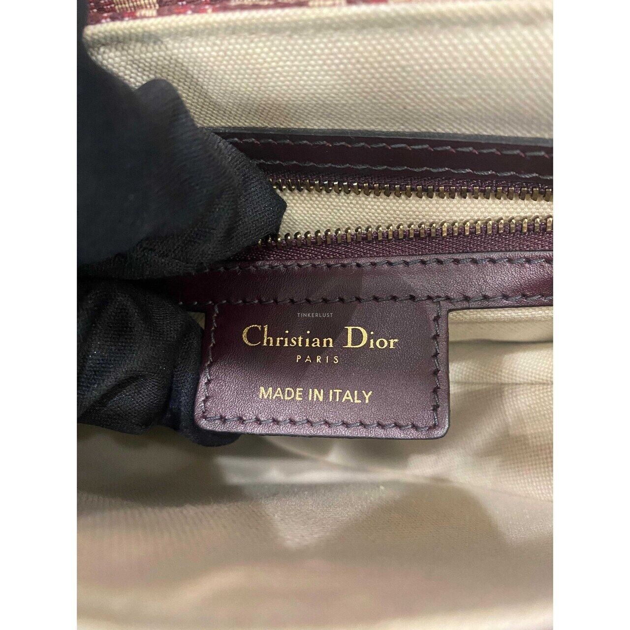 Dior Saddle Medium Oblique Maroon GHW 2018 Shoulder Bag