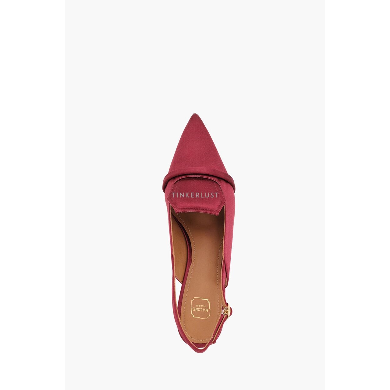 Malone Souliers Thea Slingback Pumps 45mm Satin in Wine/Wine Heels