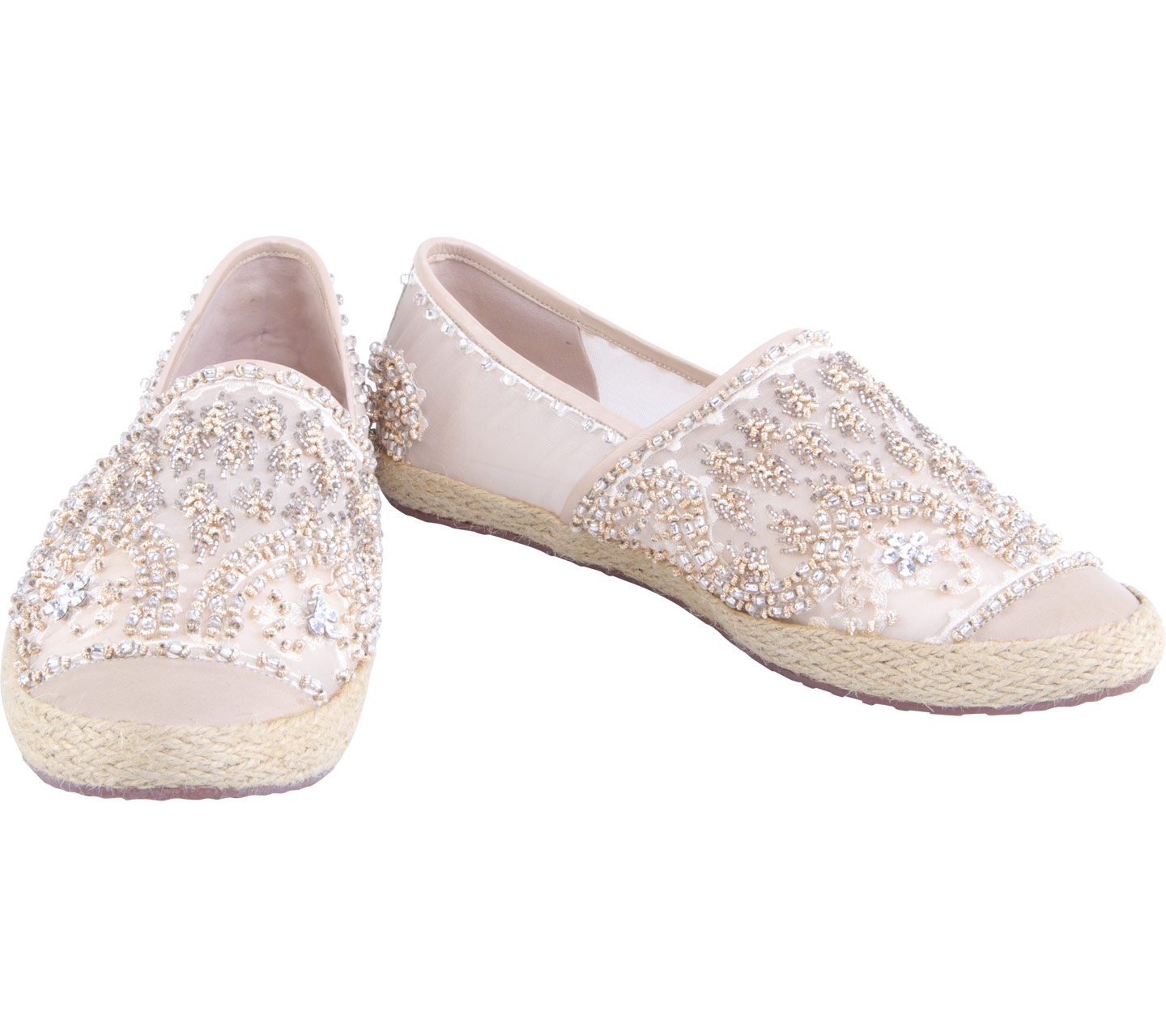 Sapto Djojokartiko Gold Penara Embroidery Espadrilles Flats