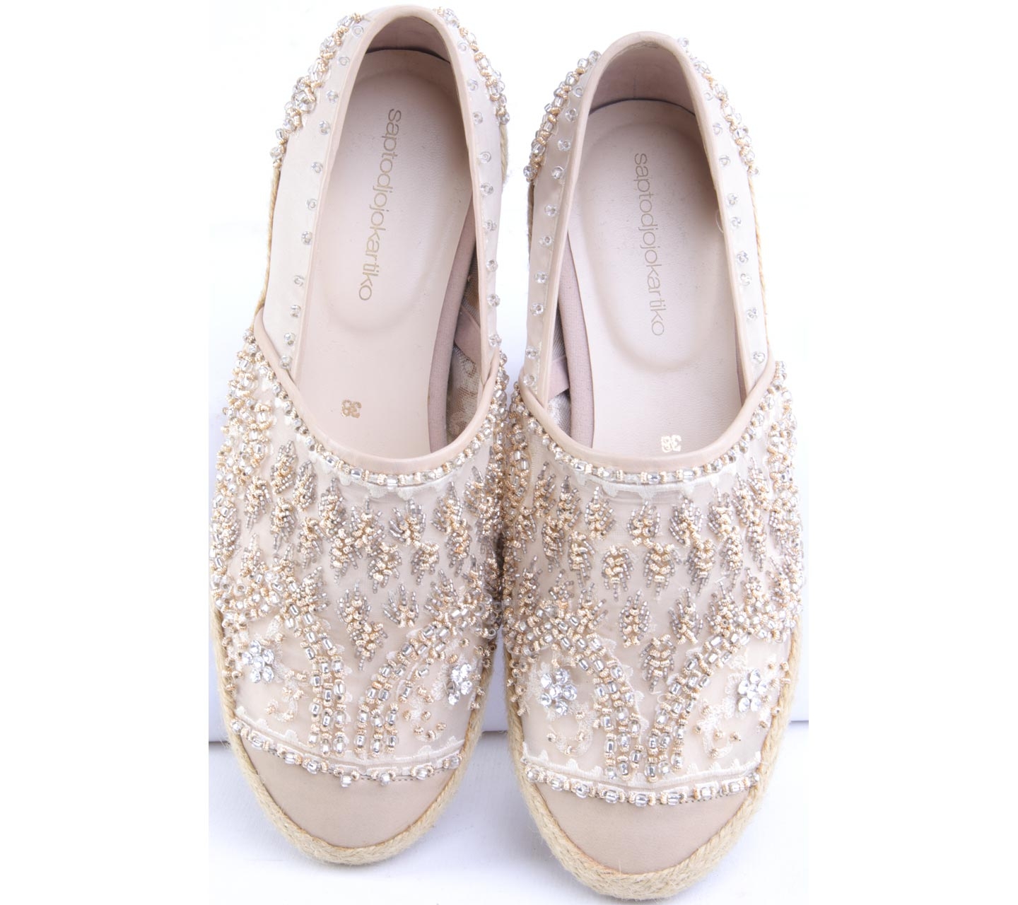 Sapto Djojokartiko Gold Penara Embroidery Espadrilles Flats