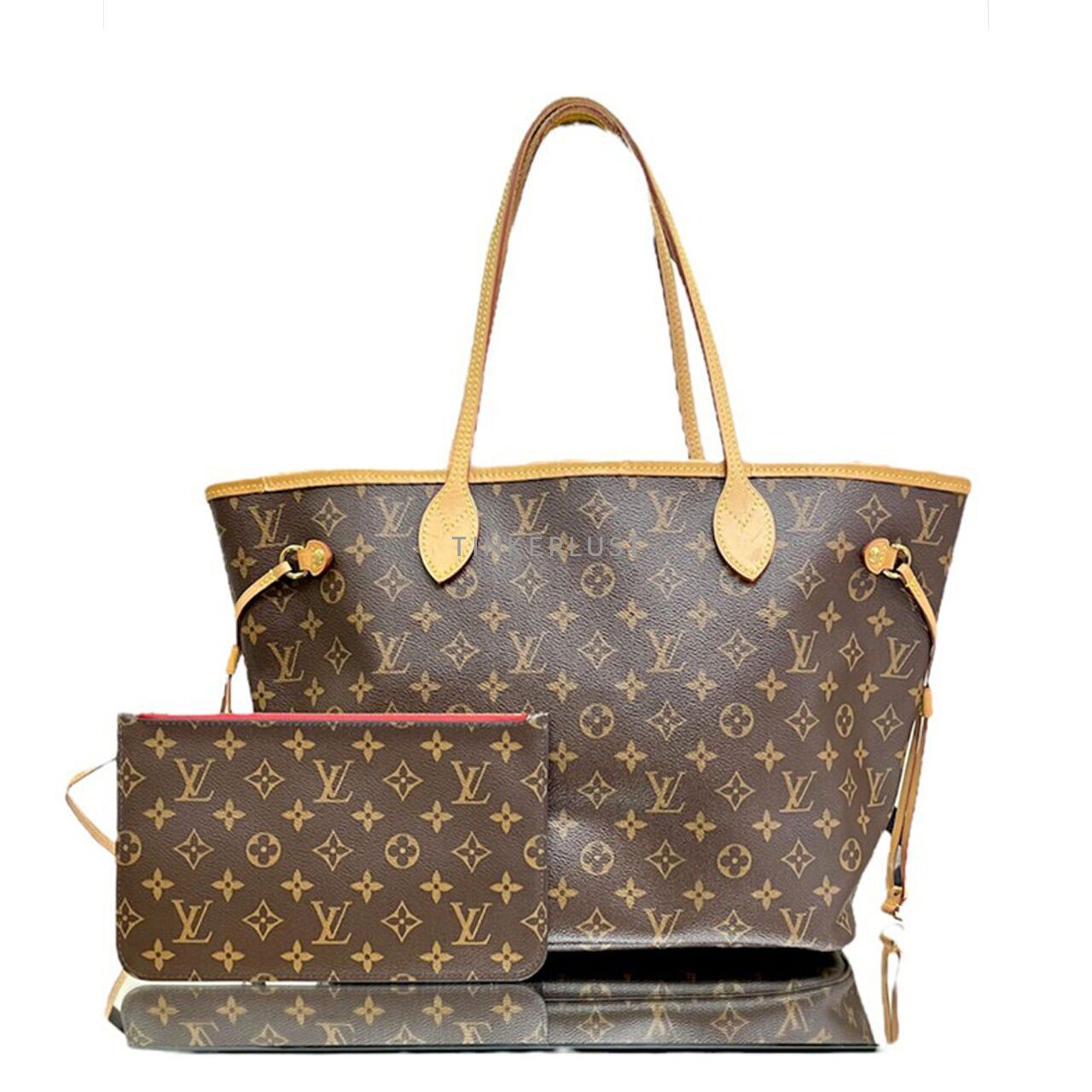 Louis Vuitton Neverfull Monogram MM Cerise Chip Tote Bag