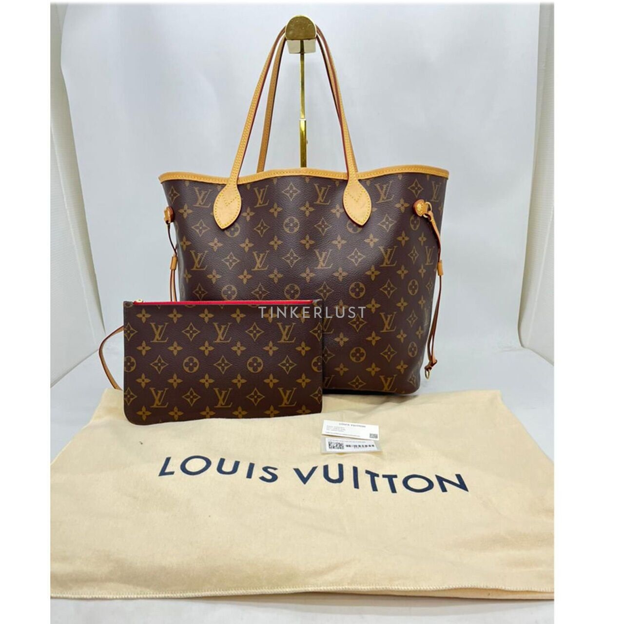 Louis Vuitton Neverfull Monogram MM Cerise Chip Tote Bag