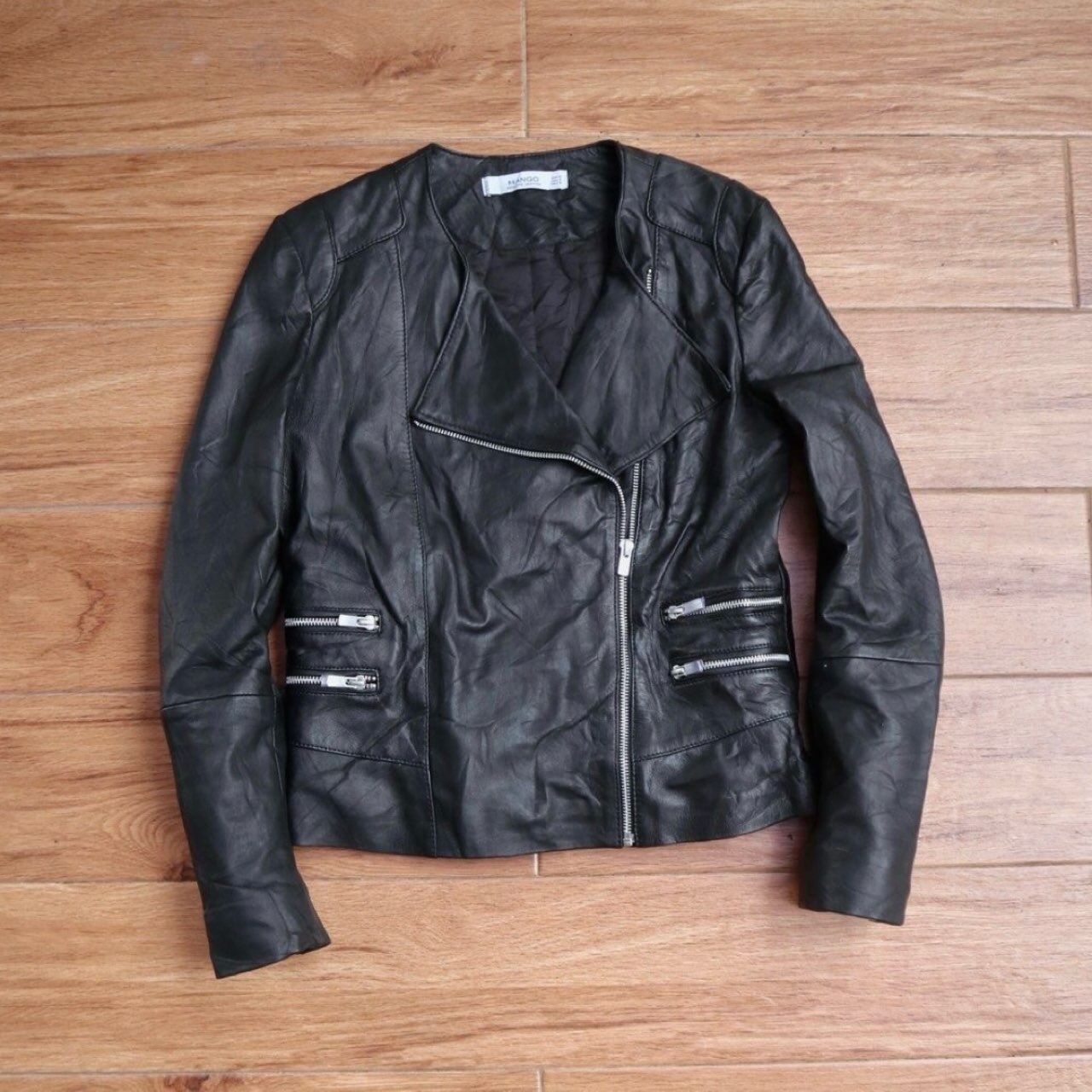 Mango Black  Leather Jacket