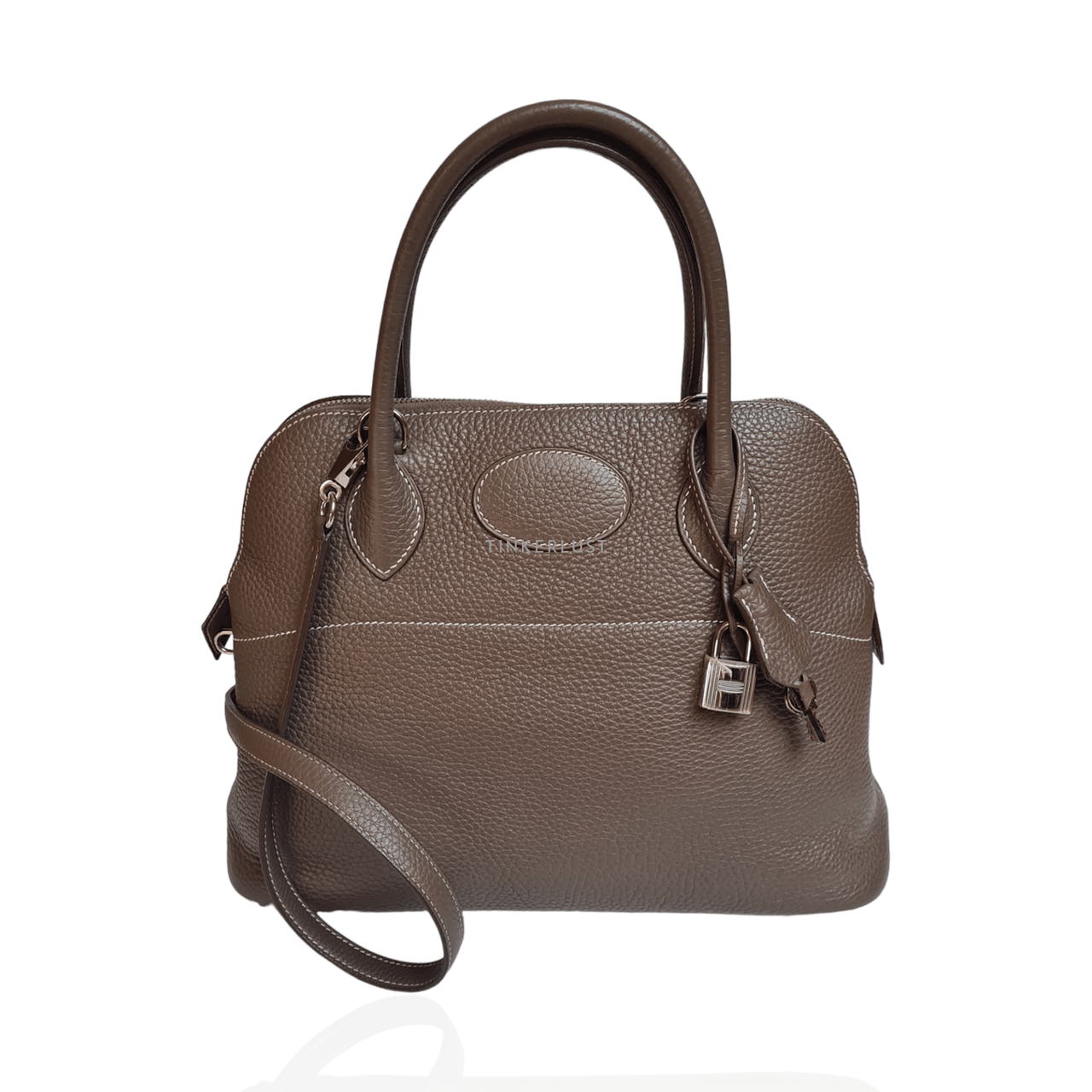 Hermes Bolide 31 Etoupe Clemence PHW #T Satchel