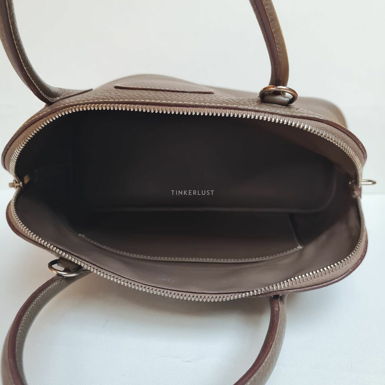 Hermes Bolide 31 Etoupe Clemence PHW #T Satchel