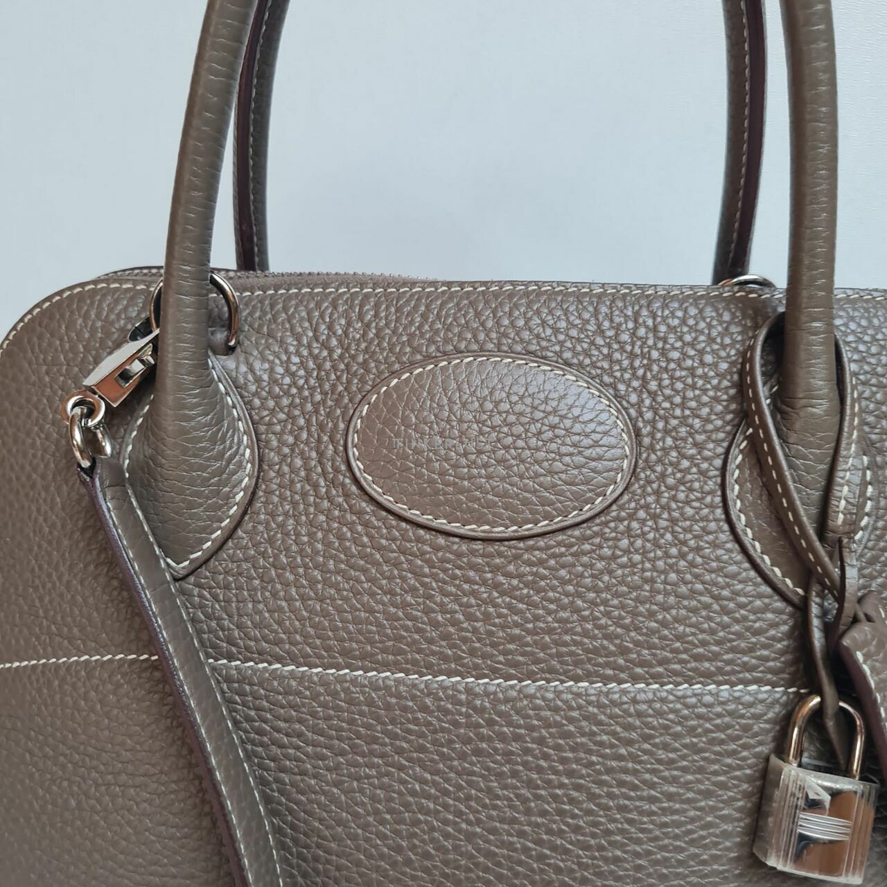 Hermes Bolide 31 Etoupe Clemence PHW #T Satchel