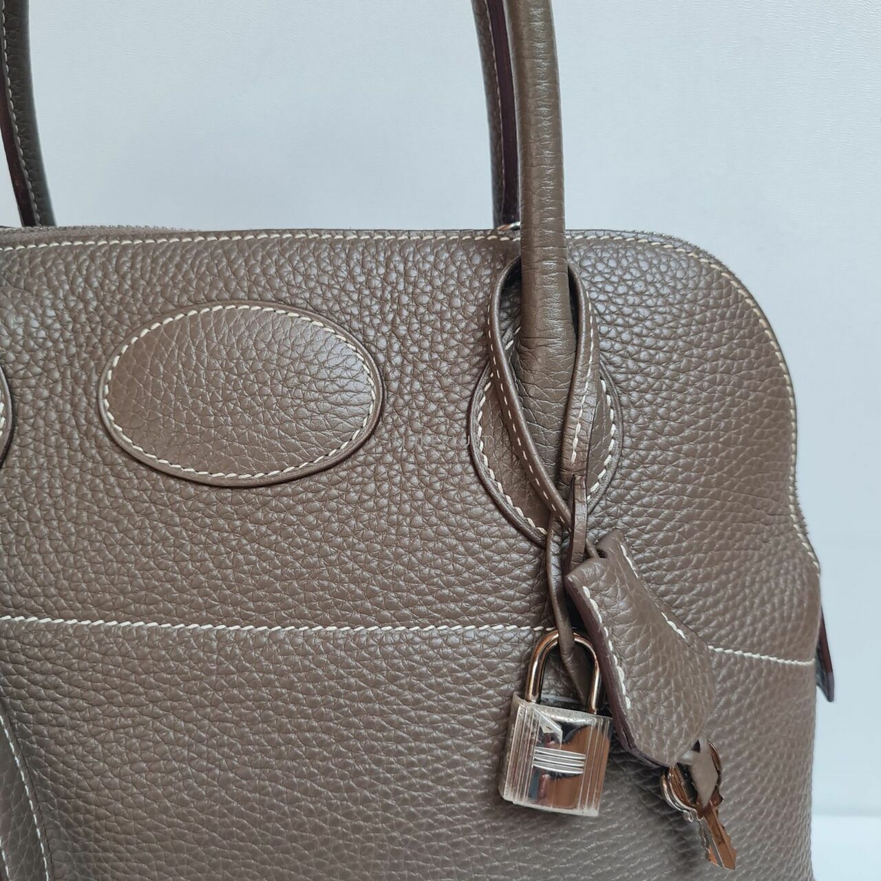 Hermes Bolide 31 Etoupe Clemence PHW #T Satchel