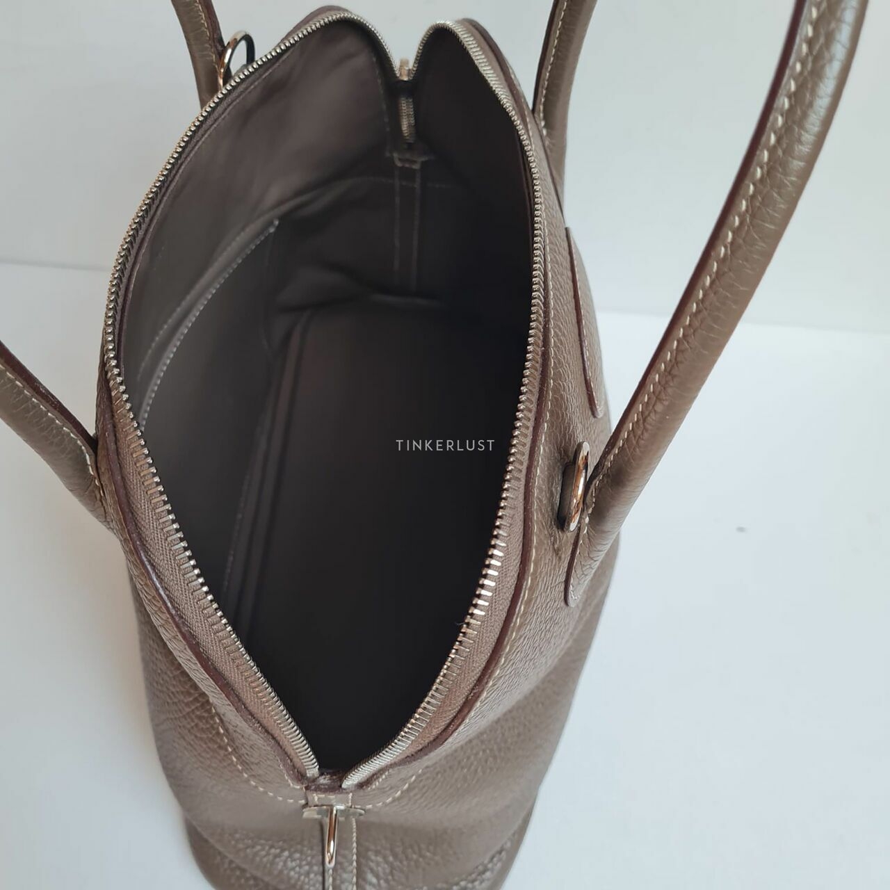 Hermes Bolide 31 Etoupe Clemence PHW #T Satchel