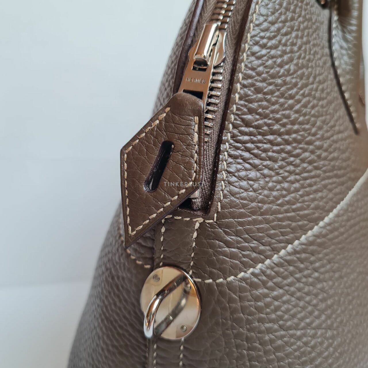 Hermes Bolide 31 Etoupe Clemence PHW #T Satchel