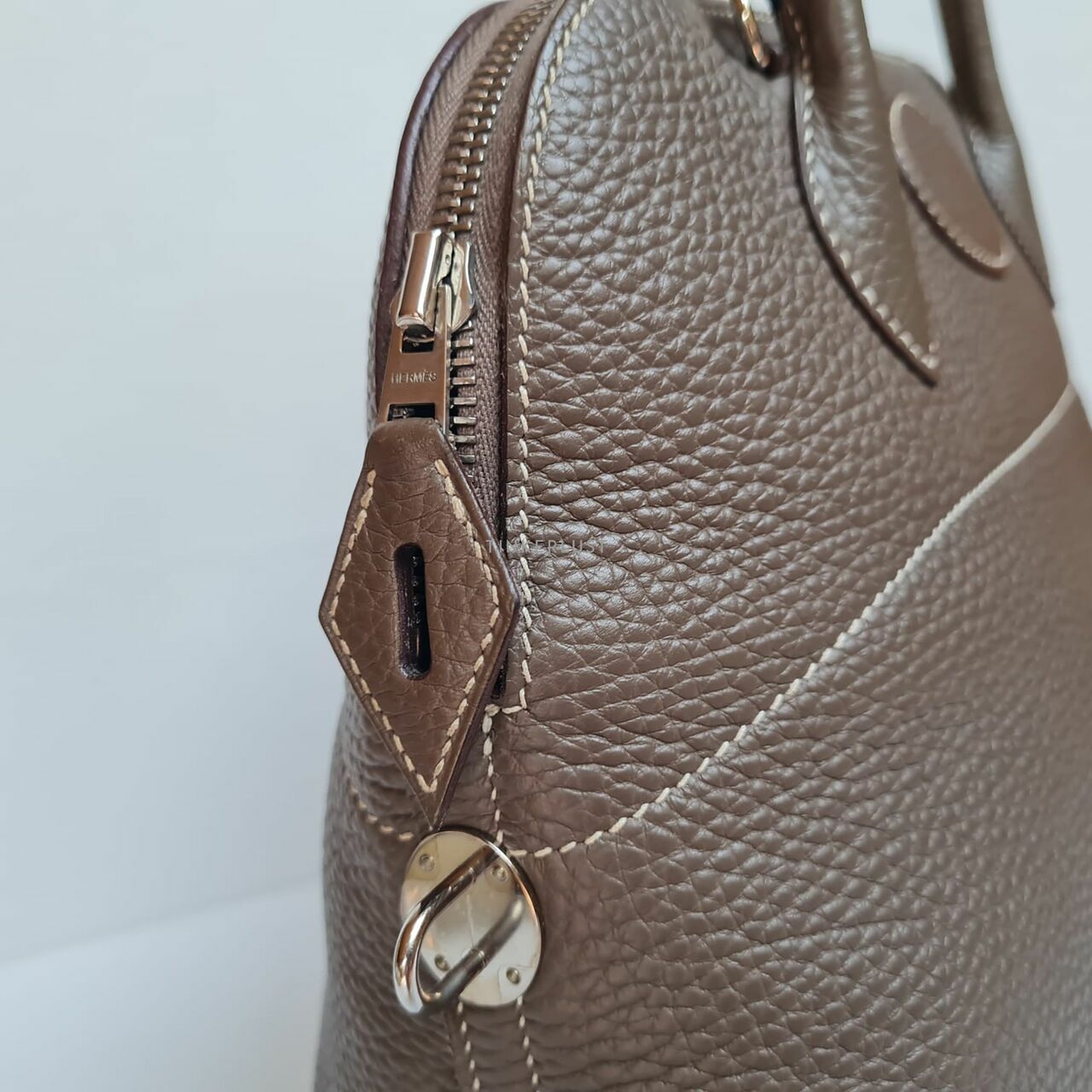 Hermes Bolide 31 Etoupe Clemence PHW #T Satchel