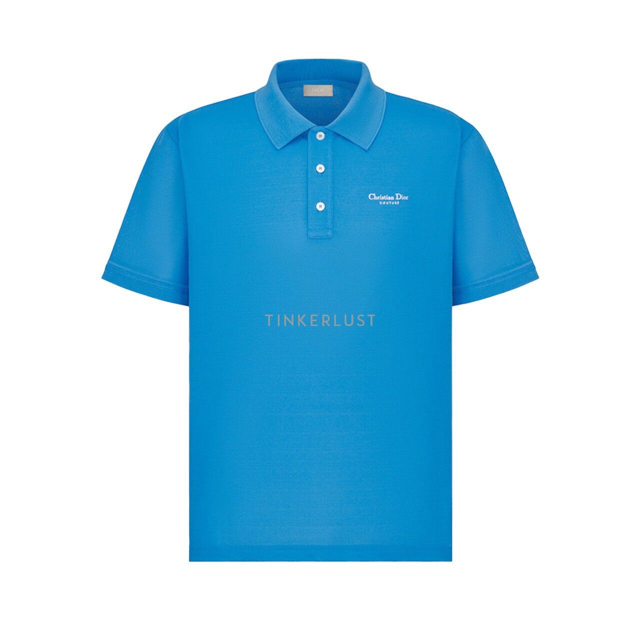 Christian Dior Couture Regular Fit Polo Shirt in Fluorescent Blue Technical Pique