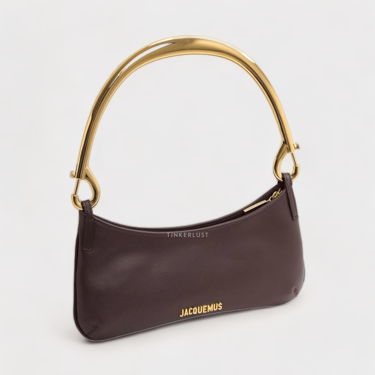 Jacquemus Le Bisou Mousqueton Shoulder Bag in Dark Brown with Carabiner Strap