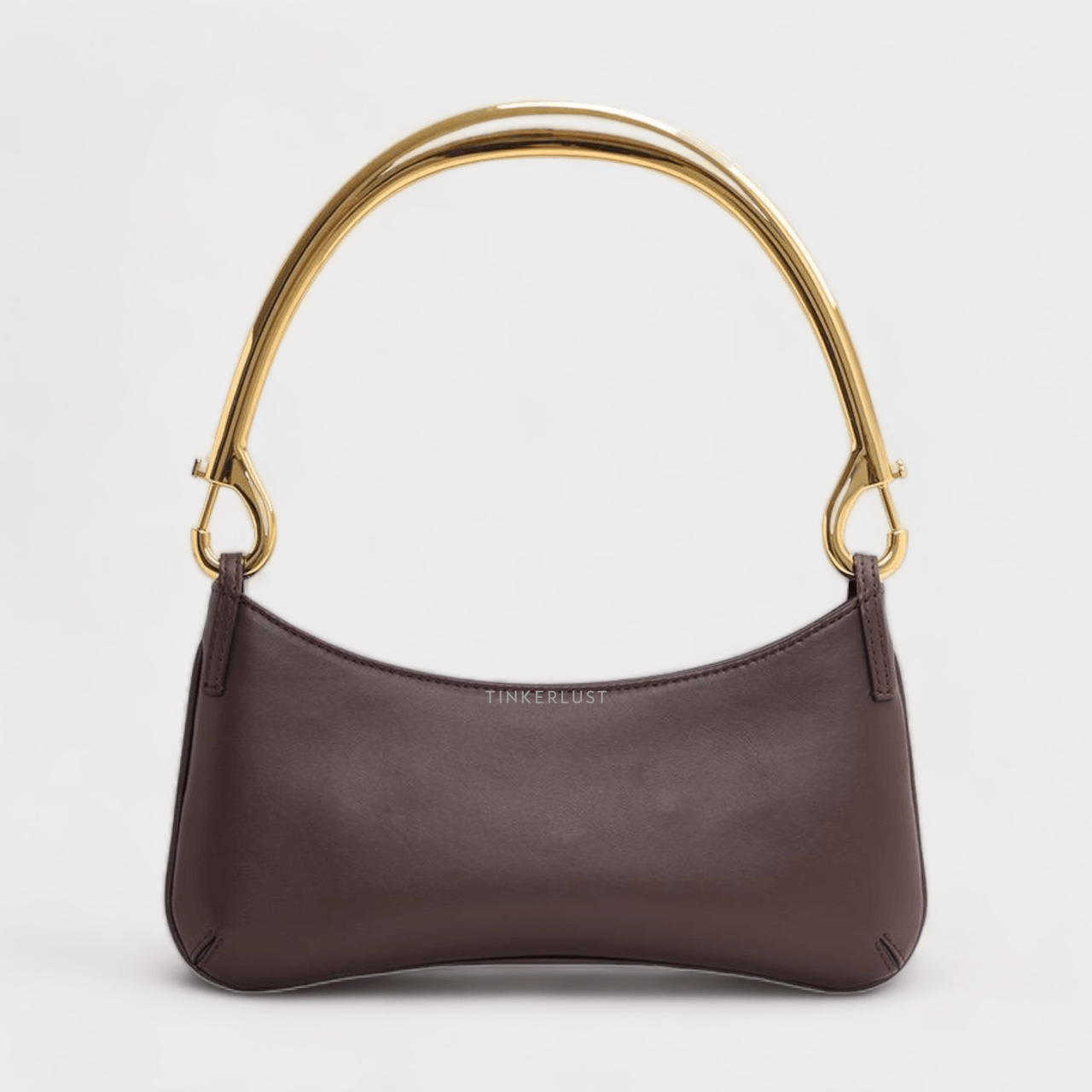 Jacquemus Le Bisou Mousqueton Shoulder Bag in Dark Brown with Carabiner Strap