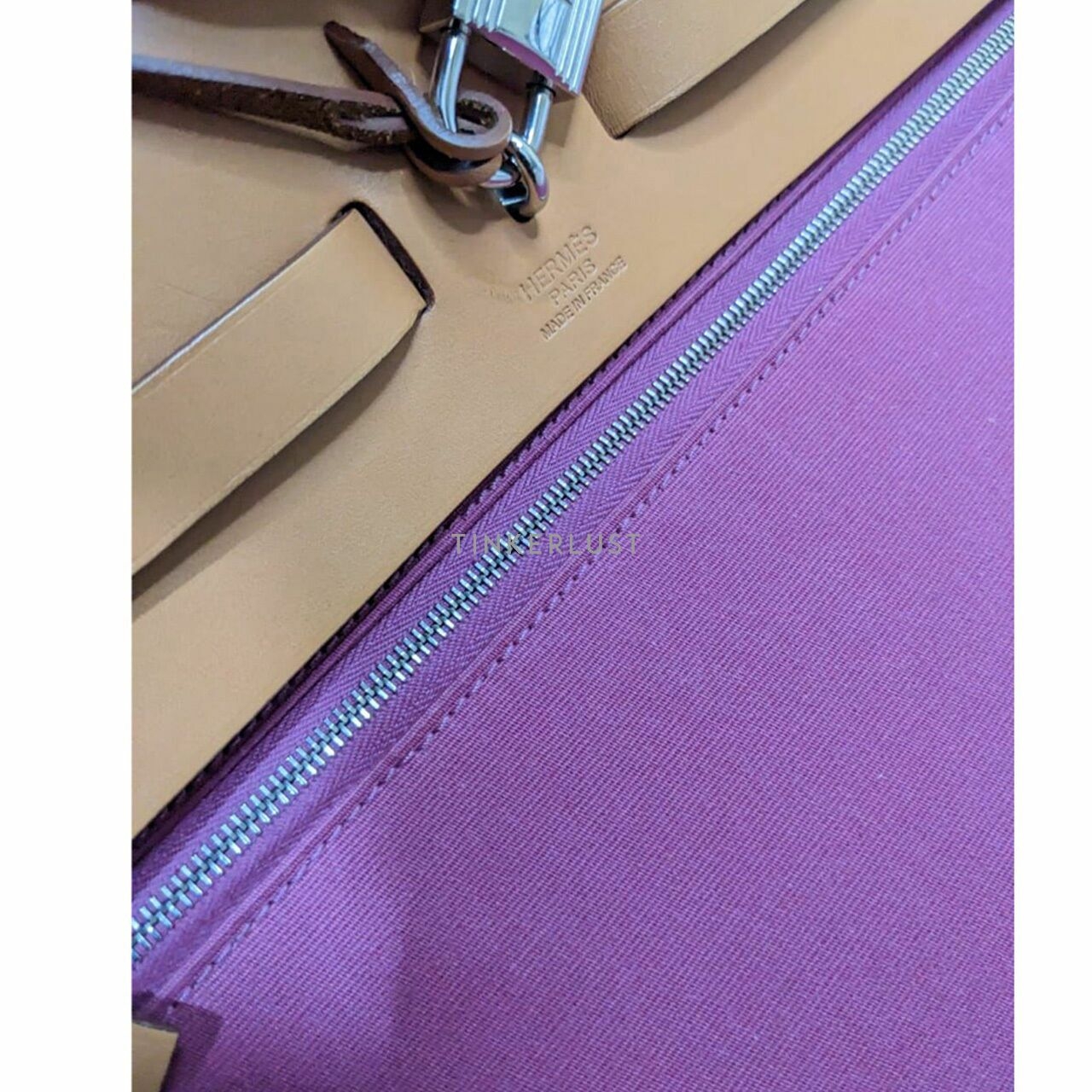 Hermes Fuchisia Canvas Shoulder Bag