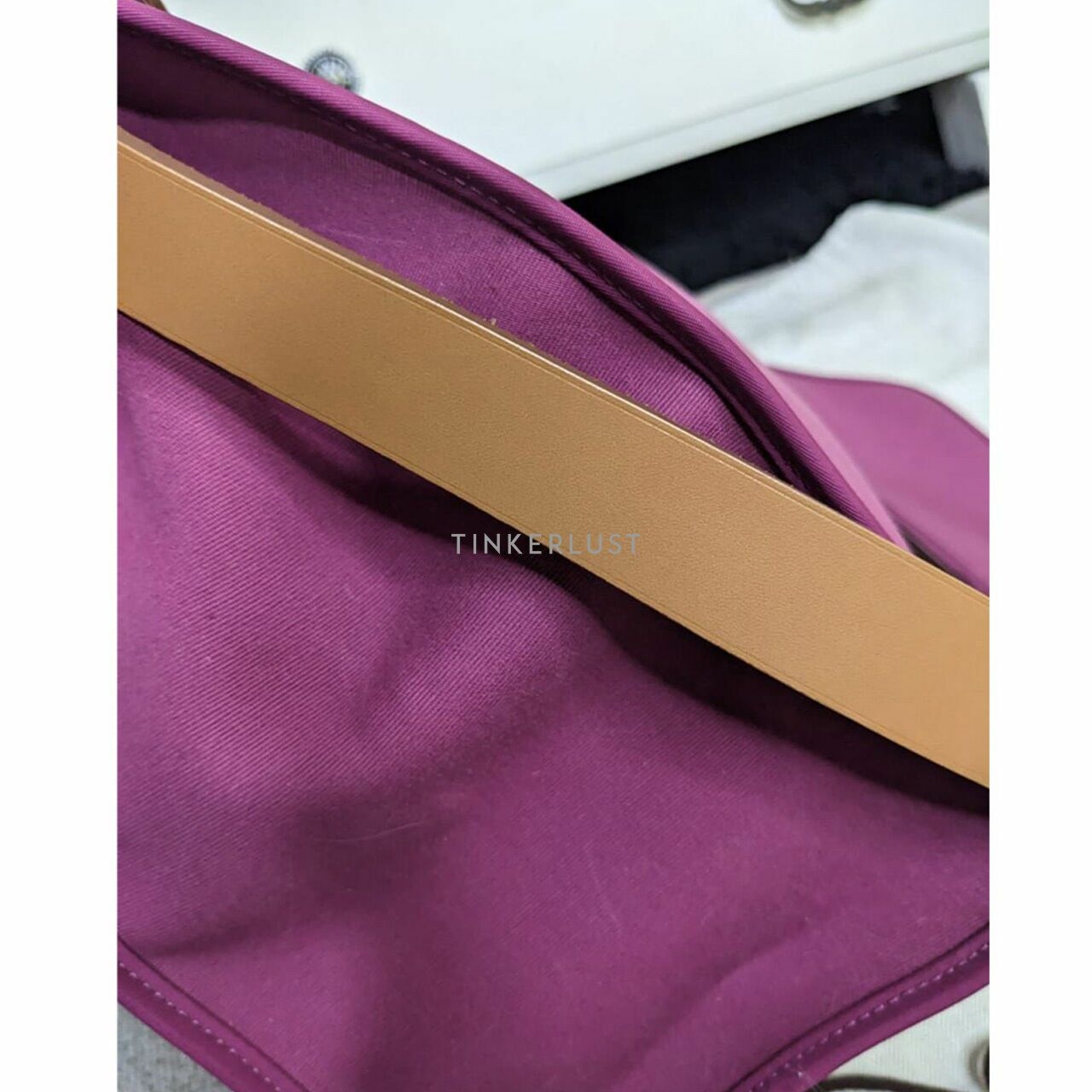 Hermes Fuchisia Canvas Shoulder Bag