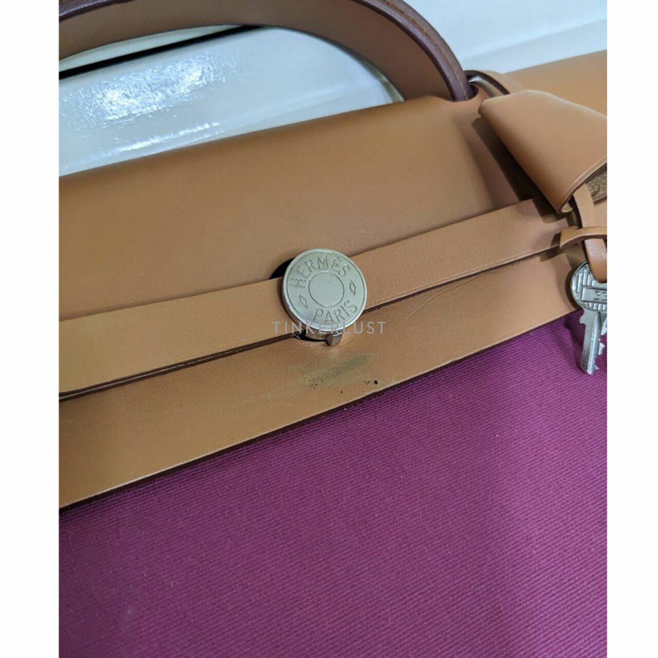 Hermes Fuchisia Canvas Shoulder Bag