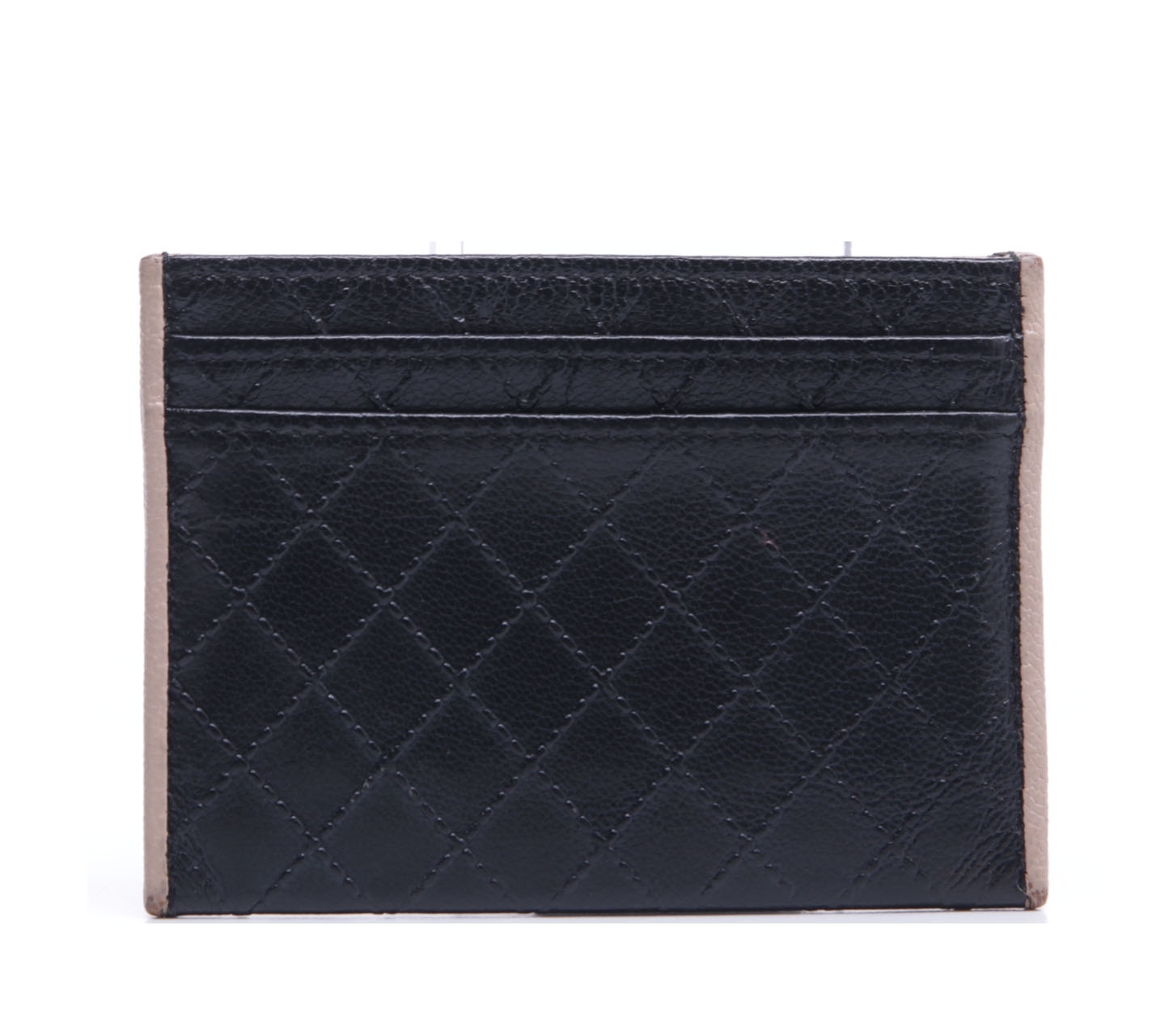 Chanel Black Card Holder Trim SHW#12 Wallet