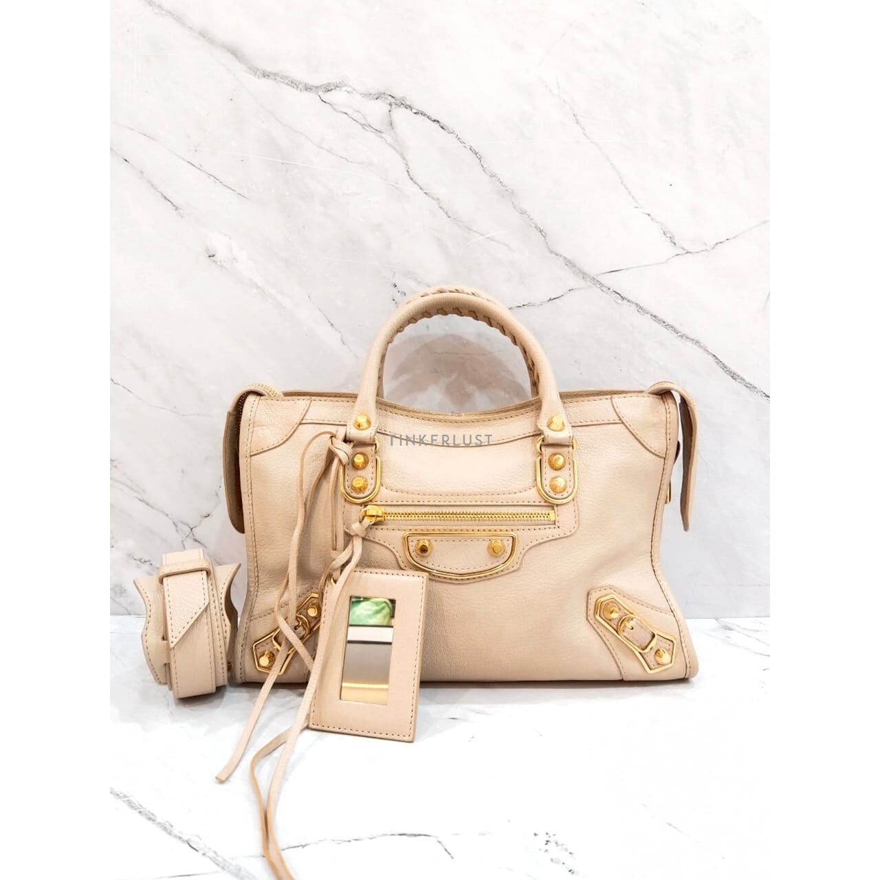 Balenciaga Small City Edge Beige GHW 2018 Satchel