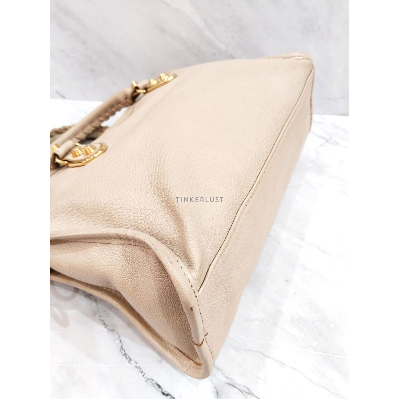 Balenciaga Small City Edge Beige GHW 2018 Satchel