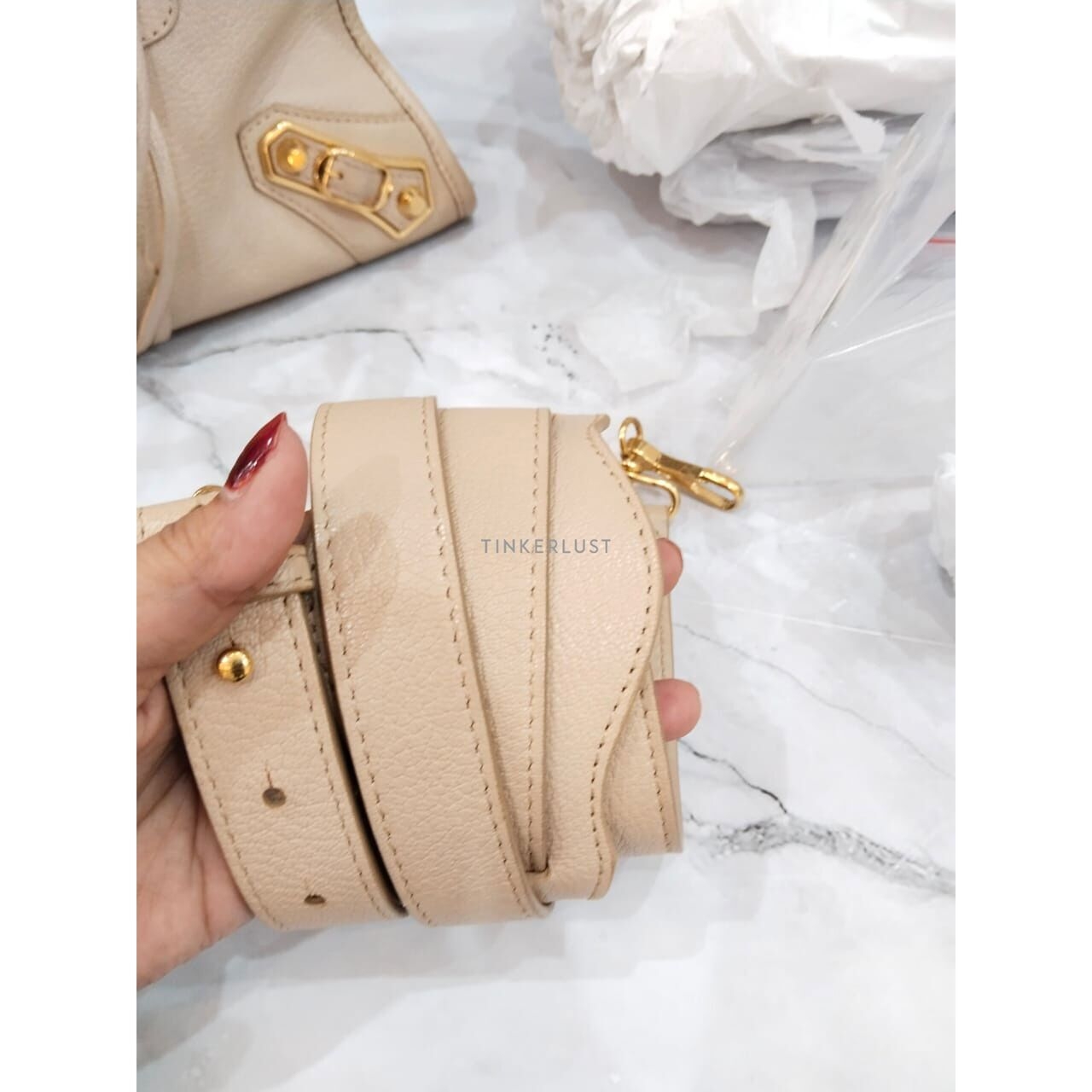 Balenciaga Small City Edge Beige GHW 2018 Satchel