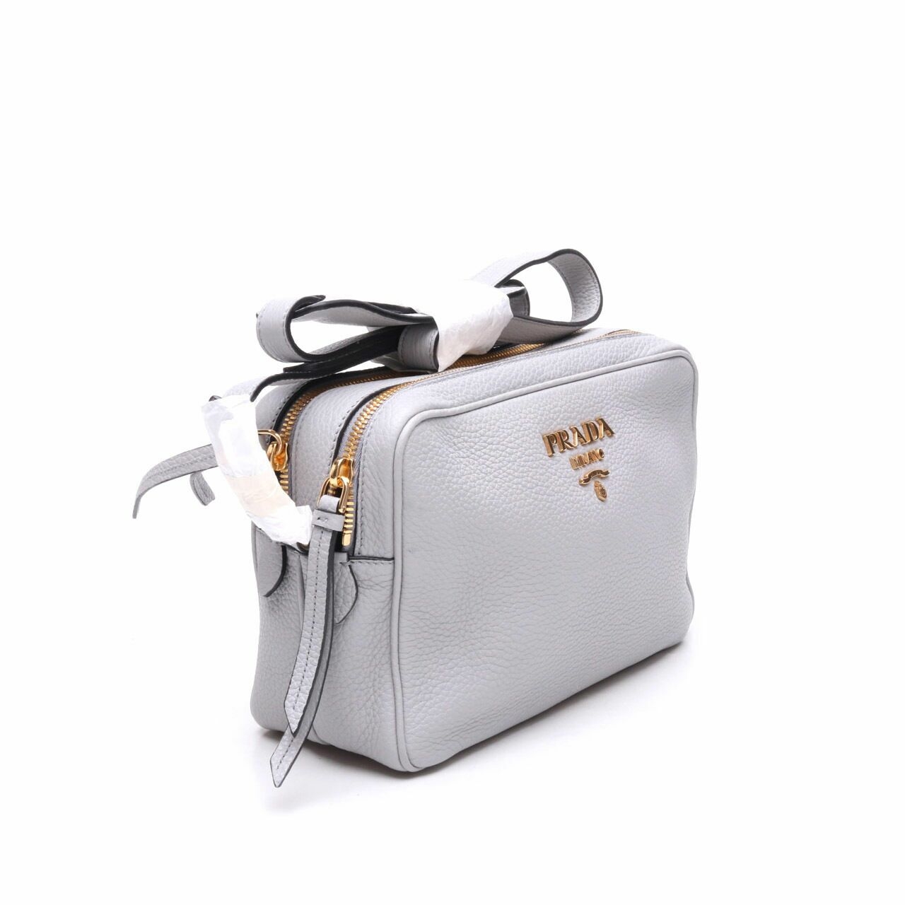 Prada Vitello Camera Bag Double Zip Grey 1BH079 Sling Bag