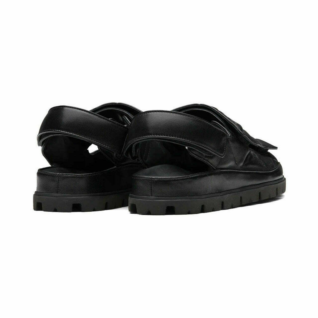 Prada Padded Nappa Leather Sandals Black