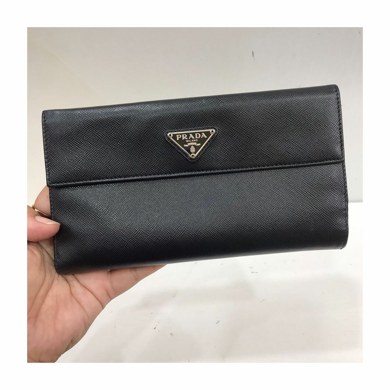 Prada Saffiano Black Wallet