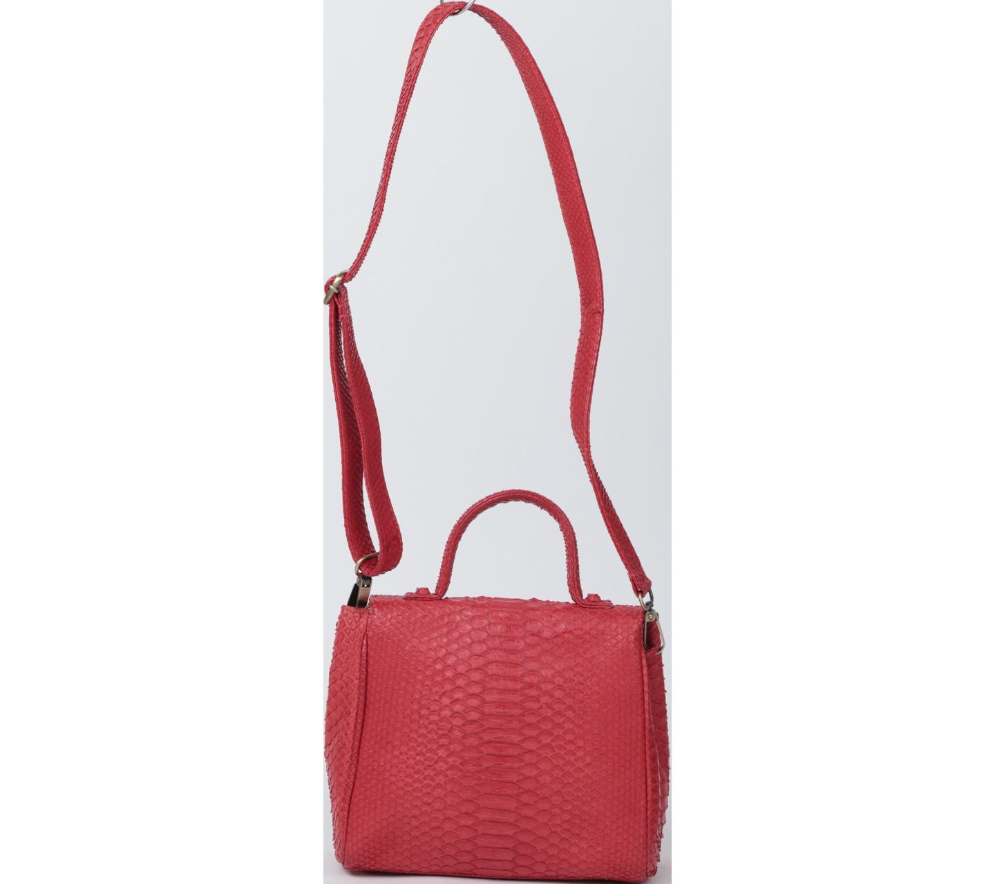 Pla Red Snakeskin Sling Bag