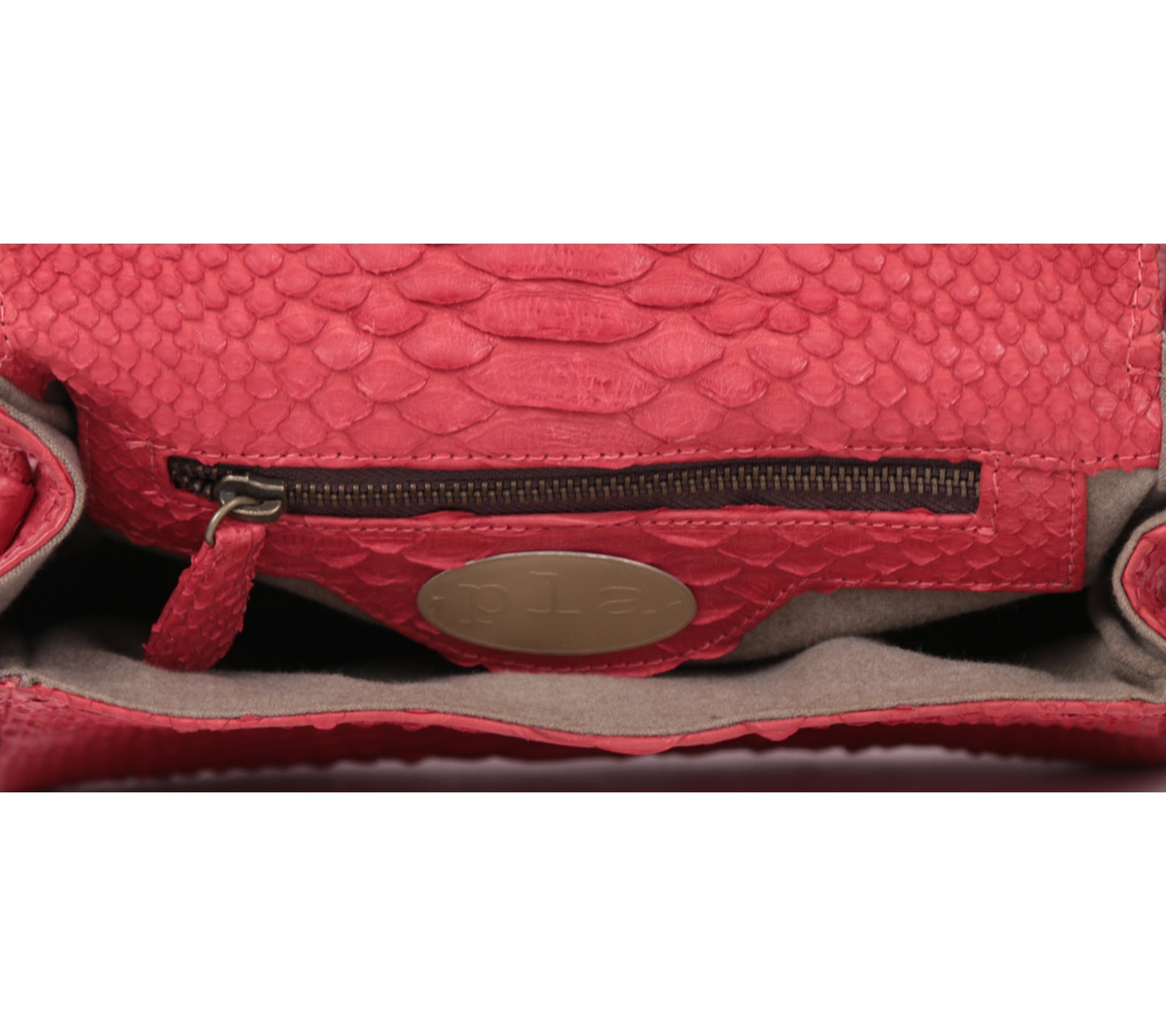 Pla Red Snakeskin Sling Bag