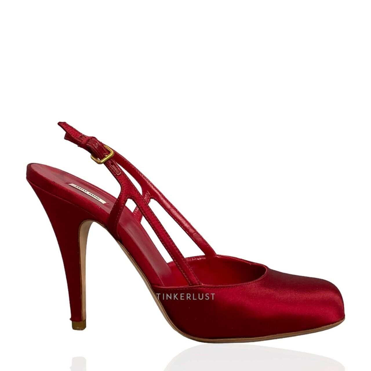 Miu Miu Satin Red Slingback Heels