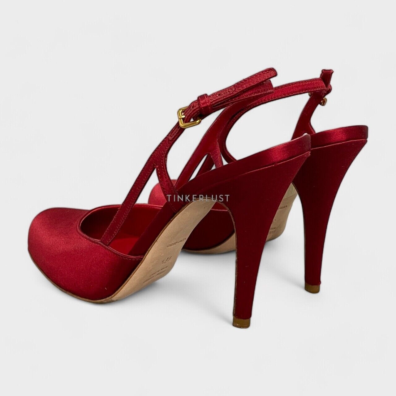 Miu Miu Satin Red Slingback Heels