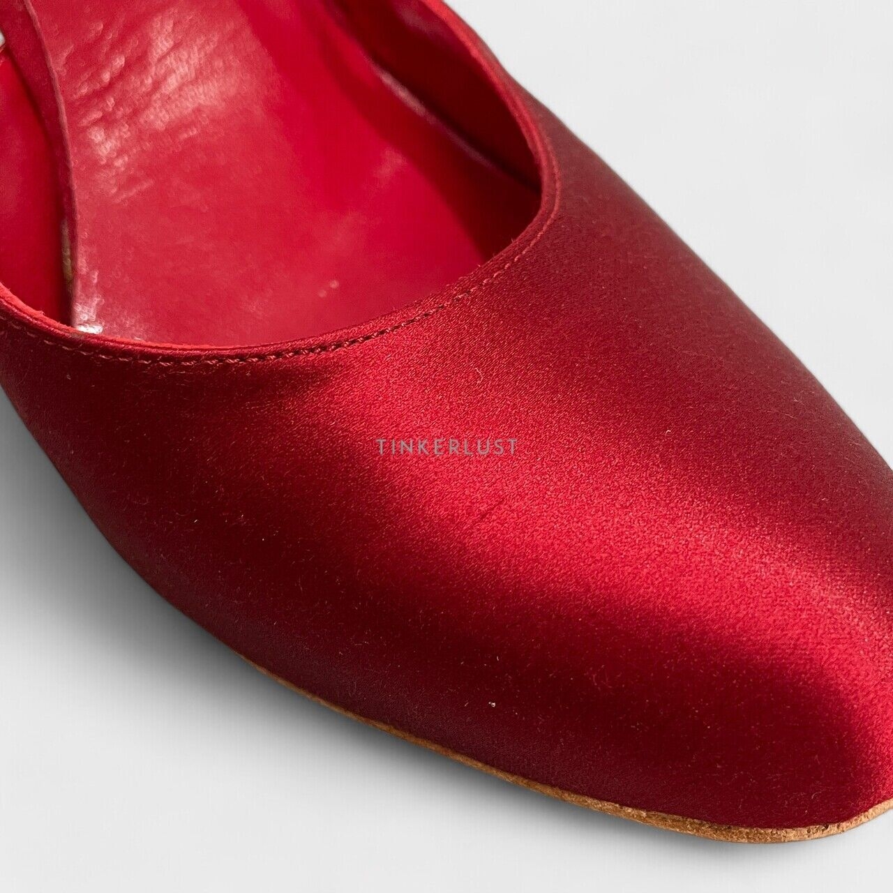 Miu Miu Satin Red Slingback Heels