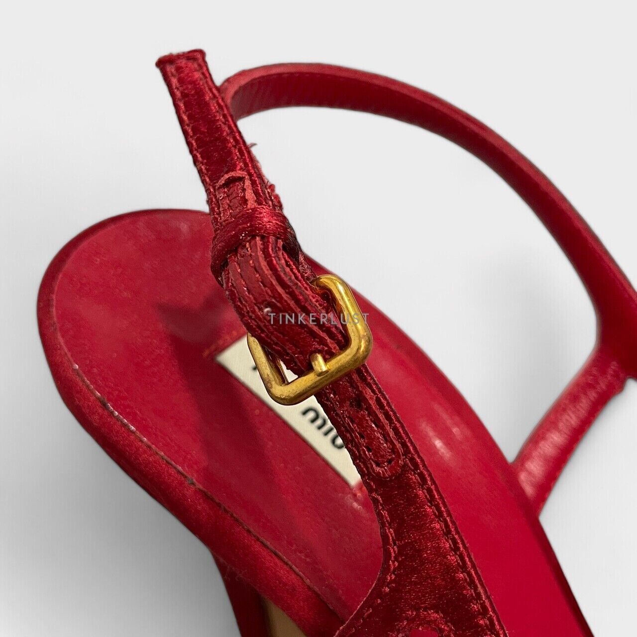 Miu Miu Satin Red Slingback Heels