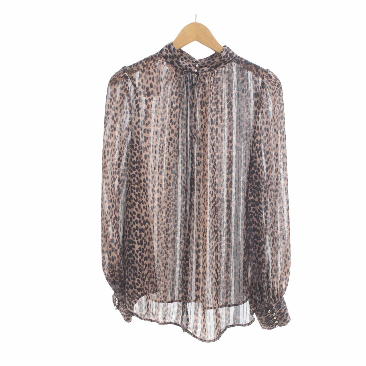 H&M Brown Leopard Printed Blouse