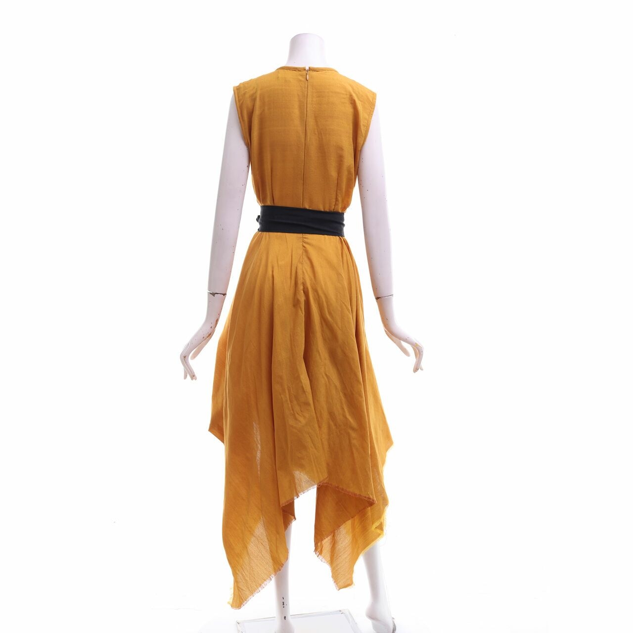 Oemah Etnik Mustard & Black Midi Dress